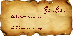 Zsivkov Csilla névjegykártya